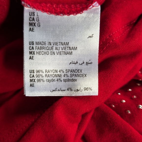 I.N.C. International ConceptsWomen's Cold-Shoulder Studded Top Red Zenith L EUC - Picture 5 of 9